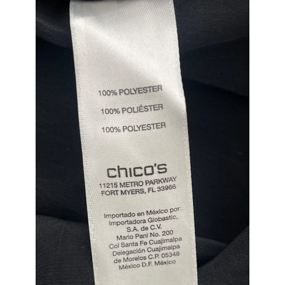 Chico’s Women Black Short Sleeve Blouse Size 1